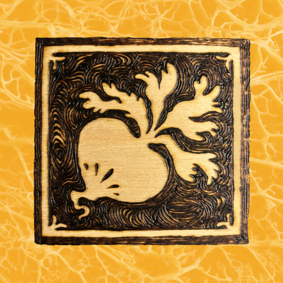 Radish - woodburnt plaque