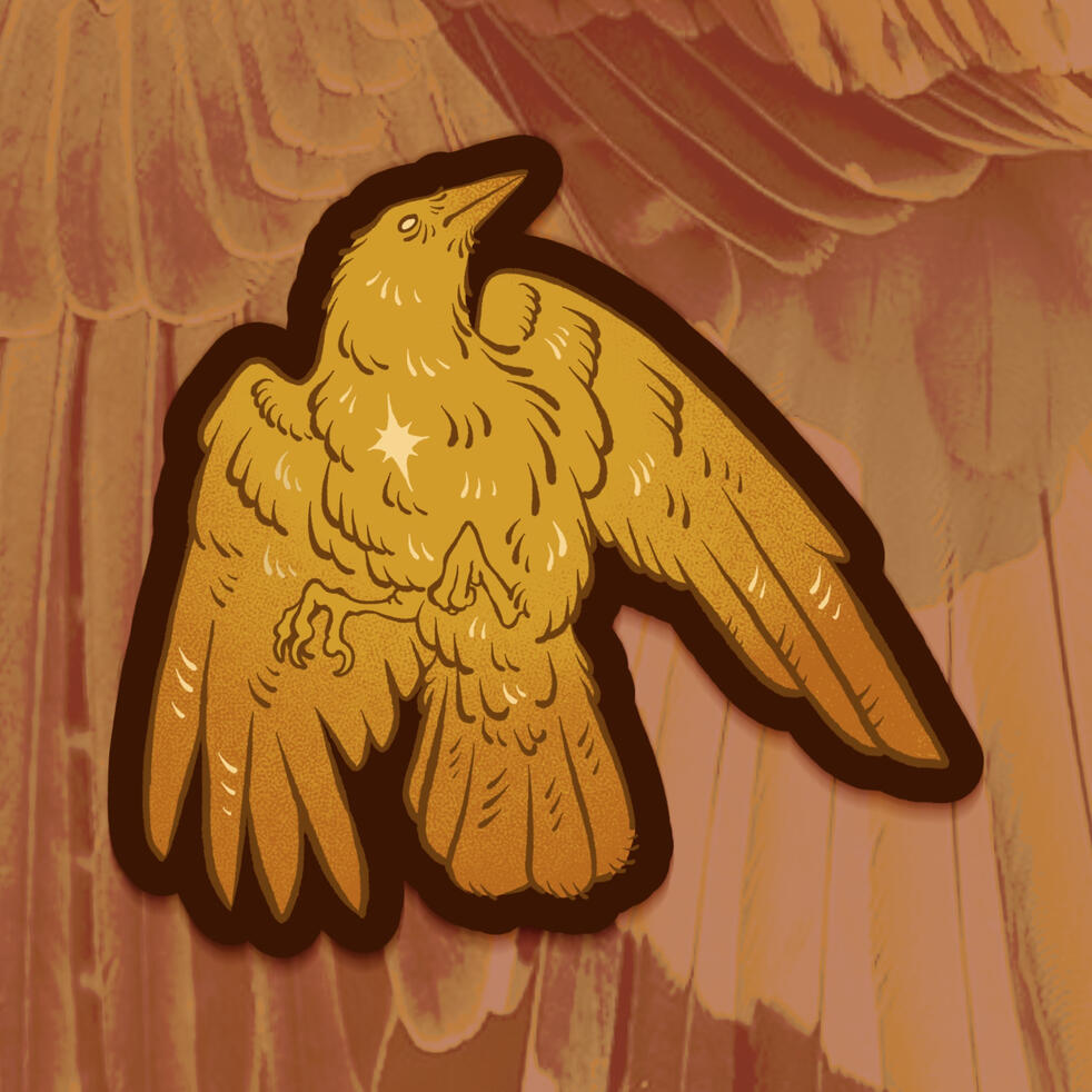 Golden Crow - 3" Sticker